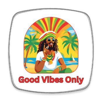 – Rasta-Man Jamaica Summer Sun - Square fridge magnet - white - Front