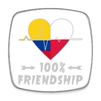100 % amitié entre la Colombie et la Pologne - Magnet carré - blanc - Devant
