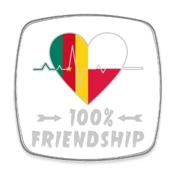 Kamerun und Polen 100% Freundschaft - Viereckiger Kühlschrankmagnet - Weiß - Vorne