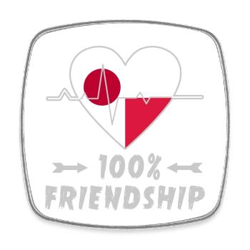 Japan und Polen 100% Freundschaft - Viereckiger Kühlschrankmagnet - Weiß - Vorne