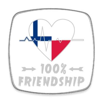 Finnland und Polen 100% Freundschaft - Viereckiger Kühlschrankmagnet - Weiß - Vorne
