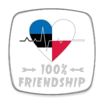 Estland und Polen 100% Freundschaft - Viereckiger Kühlschrankmagnet - Weiß - Vorne