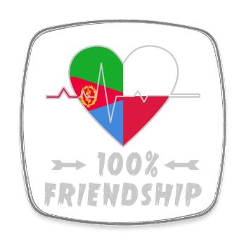 Eritrea and Poland 100% friendship - Square fridge magnet - white - Front