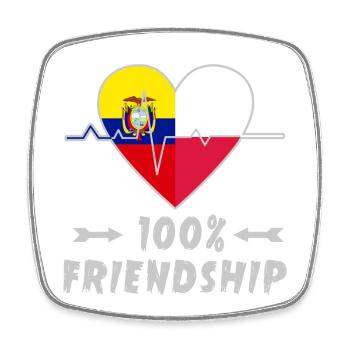 Ecuador und Polen 100% Freundschaft - Viereckiger Kühlschrankmagnet - Weiß - Vorne