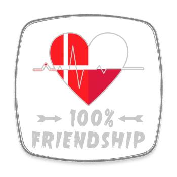 Dänemark und Polen 100% Freundschaft - Viereckiger Kühlschrankmagnet - Weiß - Vorne