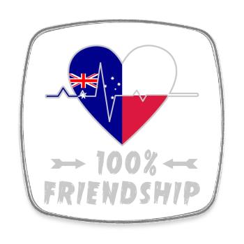 Australien und Polen 100% Freundschaft - Viereckiger Kühlschrankmagnet - Weiß - Vorne