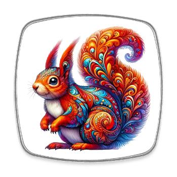 Squirrel - Square fridge magnet - white - Front