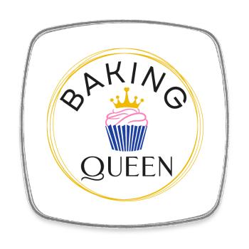 Reine de la pâtisserie personnalisable - Magnet carré - blanc - Devant