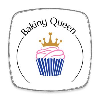 Baking Queen customizable - Square fridge magnet - white - Front