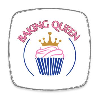 Baking Queen customizable - Square fridge magnet - white - Front