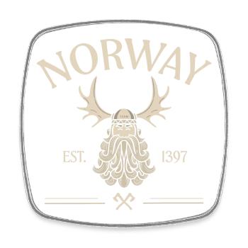 Norway - Viking Beard - Moose - Viereckiger Kühlschrankmagnet - Weiß - Vorne