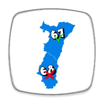 Alsace Region - Square fridge magnet - white - Front