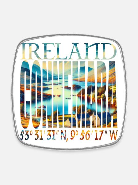 LE CONNEMARA - Magnet carré - blanc