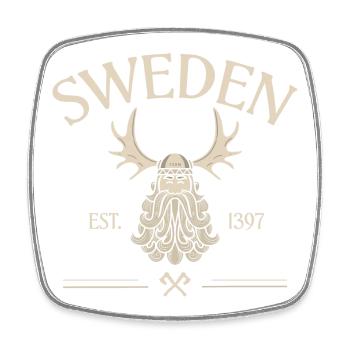 Sweden - Viking Beard - Moose - Viereckiger Kühlschrankmagnet - Weiß - Vorne