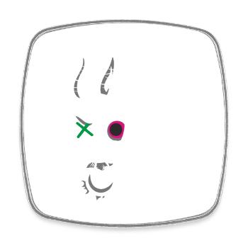 Patchbunny Kämpfer - Viereckiger Kühlschrankmagnet - Weiß - Vorne