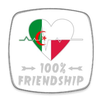 100 % amitié entre l'Algérie et la Pologne - Magnet carré - blanc - Devant