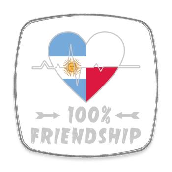 Argentina and Poland 100% friendship - Square fridge magnet - white - Front