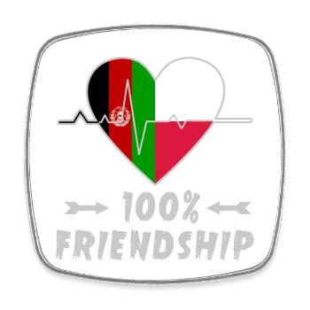 Afghanistan und Polen 100% Freundschaft - Viereckiger Kühlschrankmagnet - Weiß - Vorne