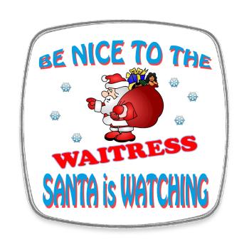 SANTA WAITRESS - Viereckiger Kühlschrankmagnet - Weiß - Vorne