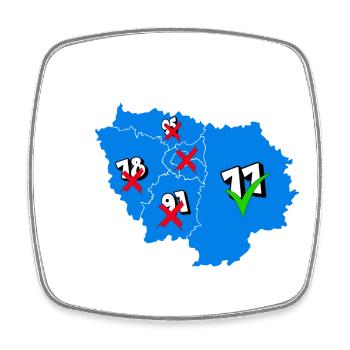 Région île de france - Magnet carré - blanc - Devant