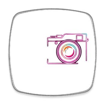 Capture Create Repeat - Square fridge magnet - white - Front