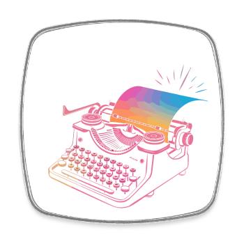 Imagine, Write, Repeat - Square fridge magnet - white - Front