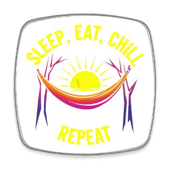 Sleep Eat Chill Repeat - Square fridge magnet - white - Front