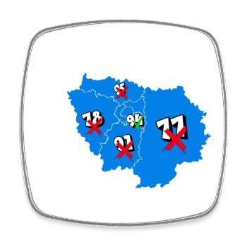 Région île de france - Magnet carré - blanc - Devant