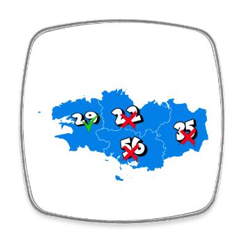 Région bretagne - Magnet carré - blanc - Devant