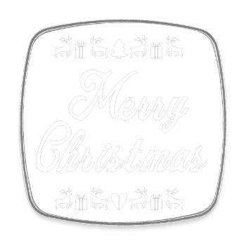 Merry Christmas - Viereckiger Kühlschrankmagnet - Weiß - Vorne