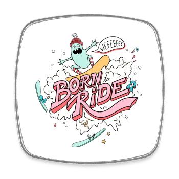 Born To Ride - Planche à neige - Magnet carré - blanc - Devant