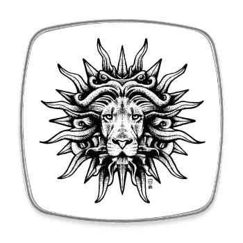 Leo Sun - Square fridge magnet - white - Front