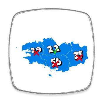 Région bretagne - Magnet carré - blanc - Devant