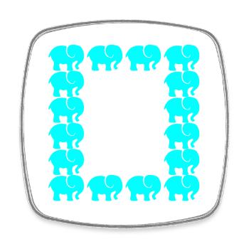 ELEFANT - Viereckiger Kühlschrankmagnet - Weiß - Vorne