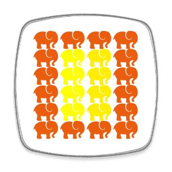 ELEFANT - Viereckiger Kühlschrankmagnet - Weiß - Vorne