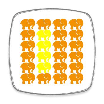 ELEFANT - Viereckiger Kühlschrankmagnet - Weiß - Vorne