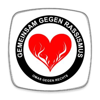 Gemeinsam gegen Rassismus - OMAS GEGEN RECHTS - Viereckiger Kühlschrankmagnet - Weiß - Vorne