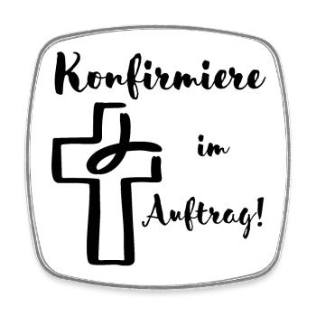 Konfirmiere im Auftrag Fisch taucht ins Kreuz - Viereckiger Kühlschrankmagnet - Weiß - Vorne