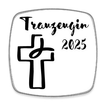 Trauzeugin 2025 Fisch taucht ins Kreuz - Viereckiger Kühlschrankmagnet - Weiß - Vorne