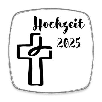 Hochzeit 2025 Fisch taucht ins Kreuz - Viereckiger Kühlschrankmagnet - Weiß - Vorne