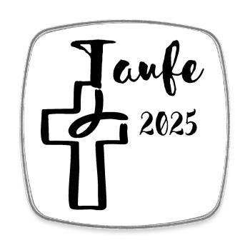 Baptism 2025 Fish Dips in Cross Baptism Gift - Square fridge magnet - white - Front