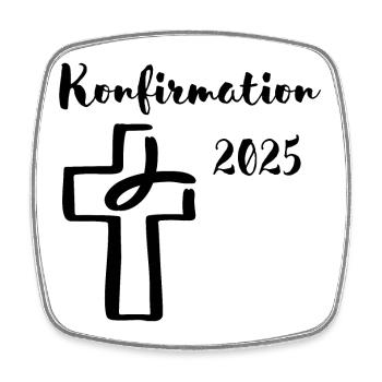 Confirmation 2025 Fish dives into the cross - Square fridge magnet - white - Front