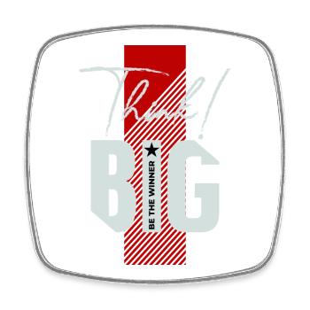 Think big! - Viereckiger Kühlschrankmagnet - Weiß - Vorne