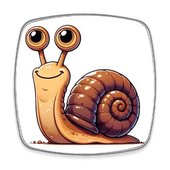 Snail - Square fridge magnet - white - Front