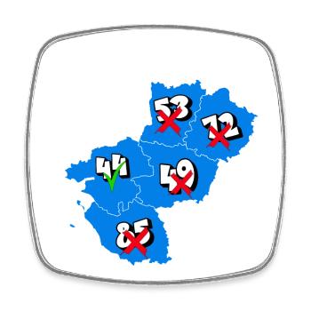 Région pays de la loire - Magnet carré - blanc - Devant