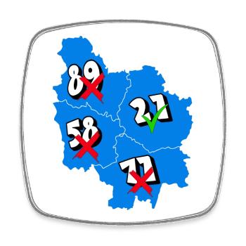 Région Bourgogne - Magnet carré - blanc - Devant