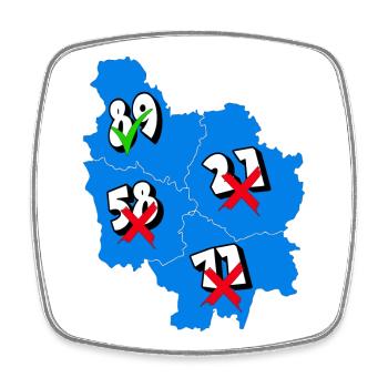 Région Bourgogne - Magnet carré - blanc - Devant