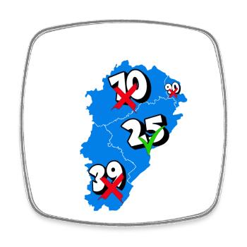 Région franche comté - Magnet carré - blanc - Devant