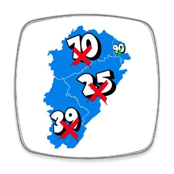 Région franche comté - Magnet carré - blanc - Devant