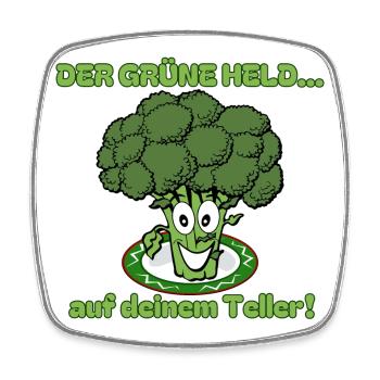 Broccoli: The green hero on your plate! - Square fridge magnet - white - Front